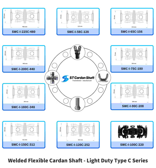light flanged rigid cardan shaft - type c series