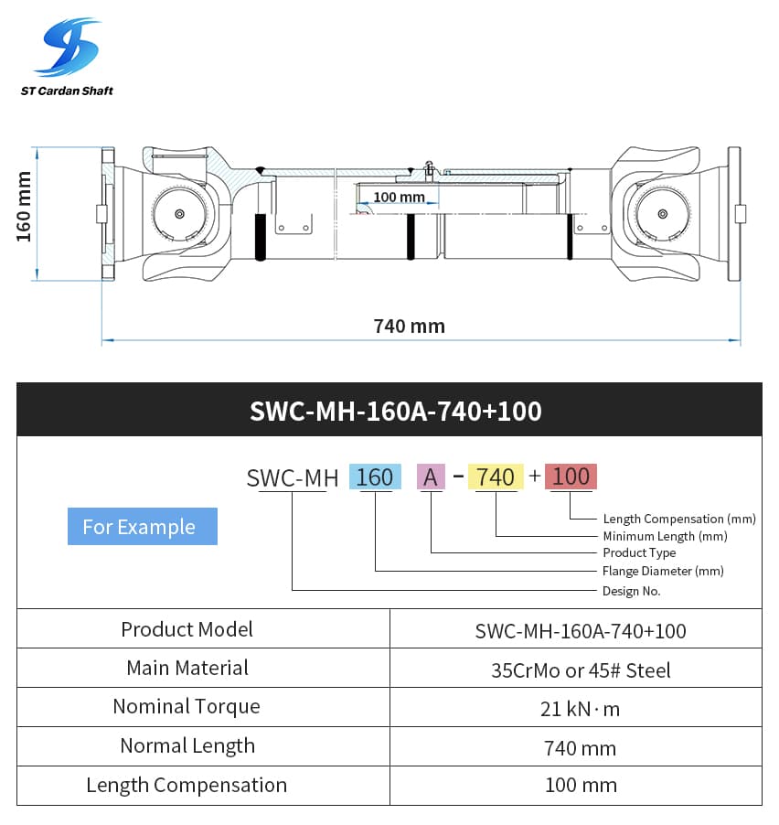 Муфта карданного вала Sitong SWC-I180A-640+80 ST008