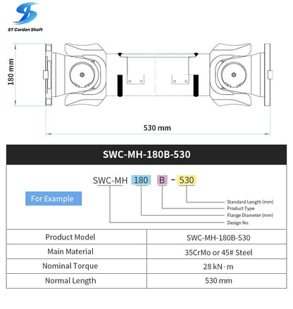 ST Карданный приводной вал SWC-I150A-590+80 Карданный шарнир 35*98мм ST007