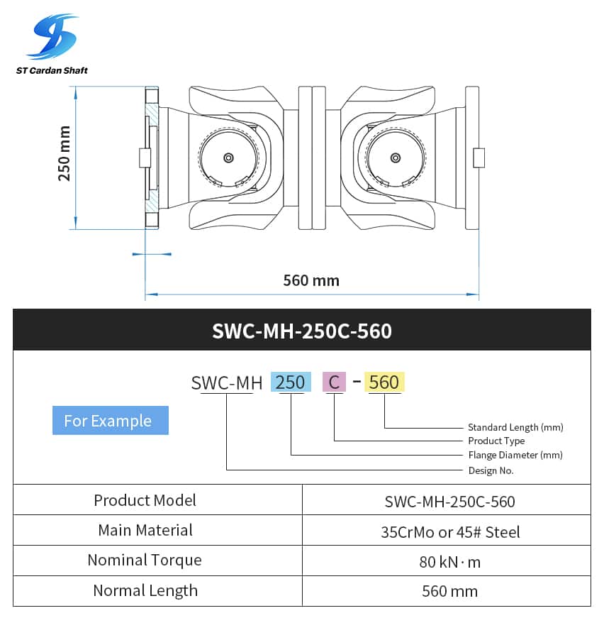 Универсальная муфта Sitong, карданный вал SWC-I120A-500+80 U-образный шарнир 35*98 мм ST006