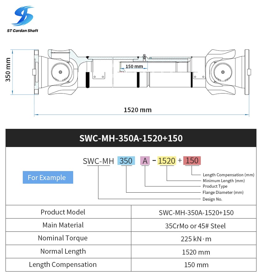 Муфта карданного вала Sitong SWC-I180A-640+80 ST008