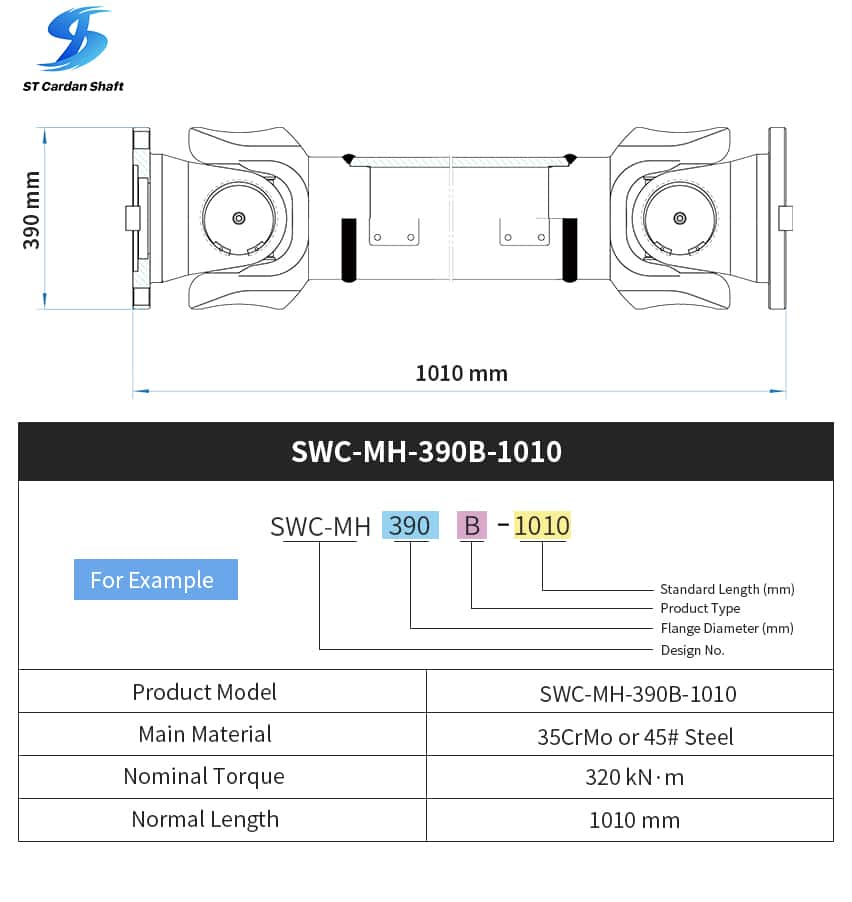 ST Карданный приводной вал SWC-I150A-590+80 Карданный шарнир 35*98мм ST007