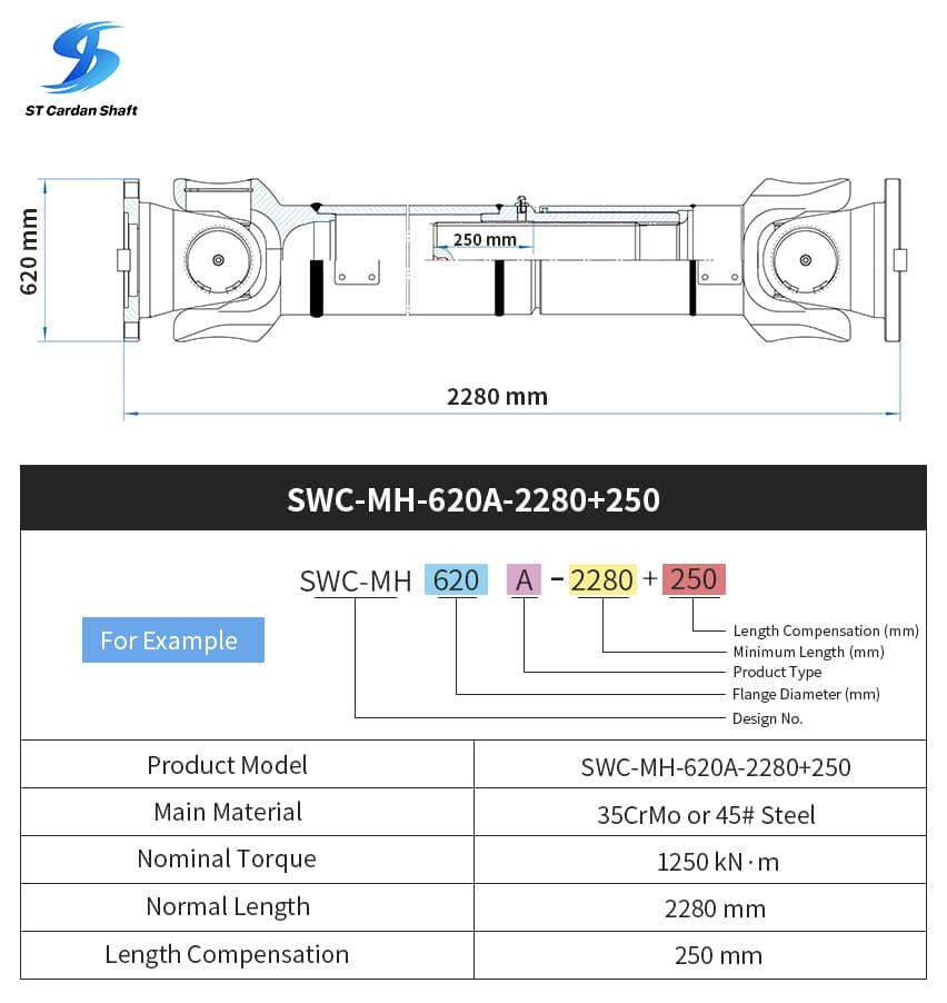 Муфта карданного вала Sitong SWC-I180A-640+80 ST008