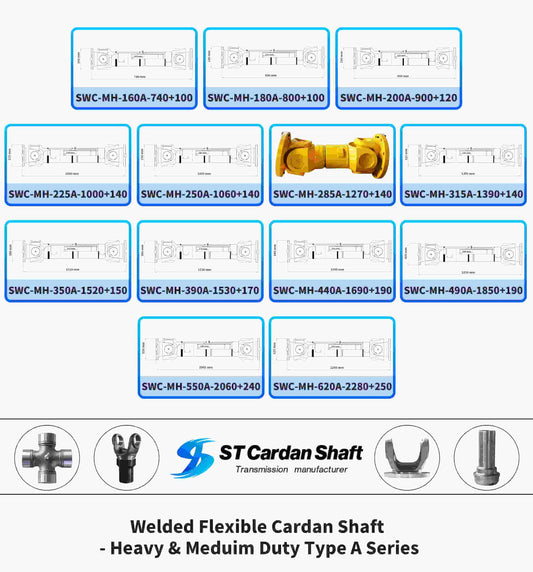 heavy welded flexible cardan shaft - type a series