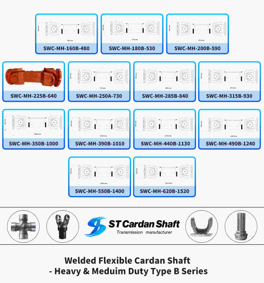 heavy welded rigid cardan shaft - type b series