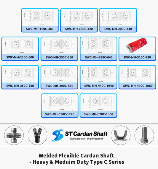 heavy short flanged rigid cardan shaft - type c series