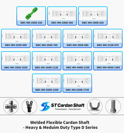 heavy long flanged rigid cardan shaft - type d series