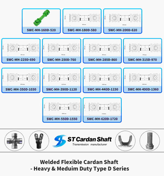 heavy long flanged rigid cardan shaft - type d series