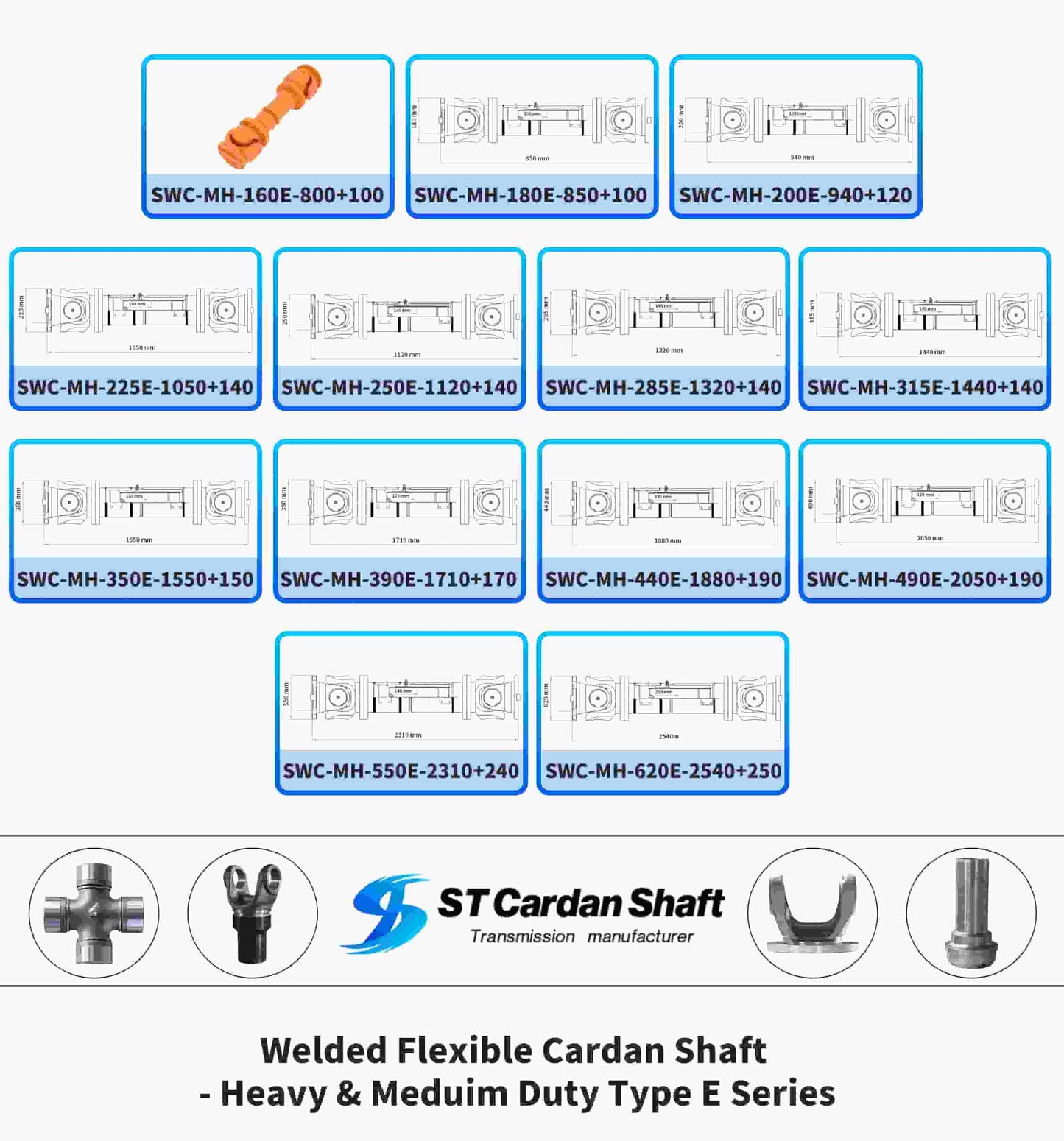 heavy flanged flexible cardan shaft - type e series