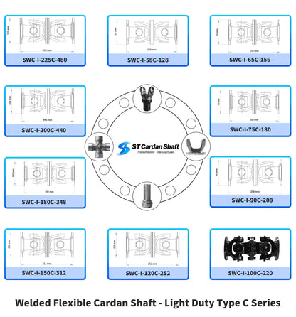 light flanged rigid cardan shaft - type c series